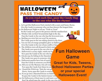 Halloween Game for Kids, Halloween Pass the Present Game, Halloween Candy Game, Tween Halloween Game, Halloween Birthday Sleepover Game