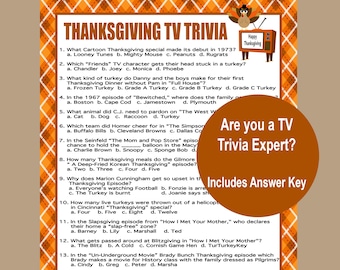 Juego de Acción de Gracias, juego de trivia de Acción de Gracias para televisión, juego de trivia de Friendsgiving, juego grupal, juego de fiesta para adultos, descarga instantánea