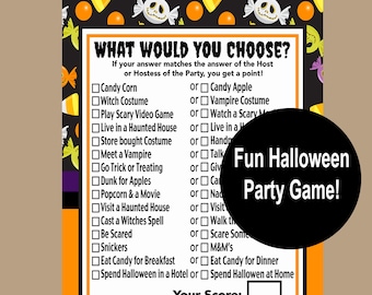 Halloween Game for Kids, Halloween Game for Tweens, Halloween Choose Game, School Activity, Fun Halloween Game for Children, Printable