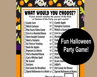 Halloween Game for Kids, Halloween Game for Tweens, Halloween Choose Game, School Activity, Fun Halloween Game for Children, Printable