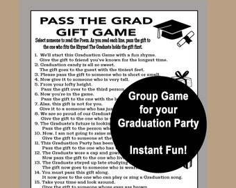 Graduation Games 2025, Graduation Party, Pass the Gift Game, Pass the Present Game, Grad Group Game, Trivia Games, Instant Download
