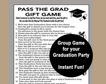 Graduation Games 2024, Graduation Party, Pass the Gift Game, Pass the Present Game, Grad Group Game, Trivia Games, Instant Download