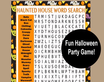 Halloween Word Search, Halloween School Game, Halloween Party Activity, Halloween Games for Kids, Halloween Party Tweens, Instant Download