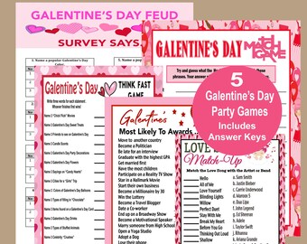 Galentine's Day Party Games, Galentine Games for Teens, Adult Party Games, Girls Night Out, Ladies Night Out Trivia, Valentines Day Games