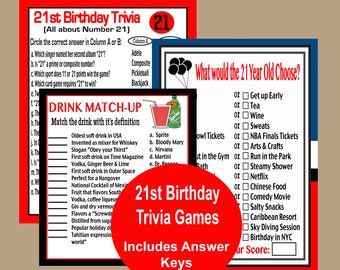 Juegos de cumpleaños número 21, Juegos de trivia número 21, Juegos de cumpleaños de 1999, Cumpleaños masculino número 21, Juegos de fiesta para adultos, Actividades de cumpleaños número 21 imprimibles