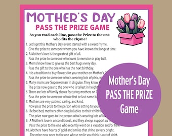 Mothers Day Pass the Gift Game, Mothers Day Group Game, Mothers Day Party, Pass The Parcel, Mom Games Printable Group Game, Icebreaker Game