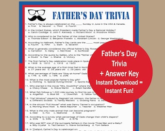 Trivia-spel Vaderdag, Vaderdagspel, Vaderdaggroepsspel, kerkgroepsspel, seniorenspel, Instant Download