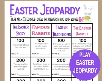 Easter Trivia Game, Easter Jeopardy, Easter Seniors Game, Easter School Game, Easter Icebreaker, Fun Easter Activity, Family Easter Game