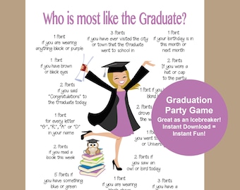 Graduation Party Game Printable, 2024 Graduation Games, Graduation Party Game, High School Graduation, College Graduation, Instant Download