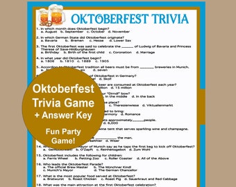 Oktoberfest Trivia Quiz Game Instant Download Oktoberfest 