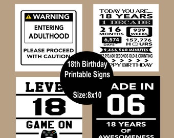 18th Birthday Signs, 18 Birthday Party Decorations, 18th Birthday Posters, 2006 Birthday Facts Poster, Adulthood Sign, Instant Download