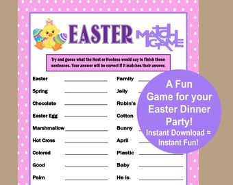Easter Game, Fun Family Easter Games, Teen Easter Games, Easter Dinner Party Games, Easter Trivia Game, Easter Zoom Game,Instant Download