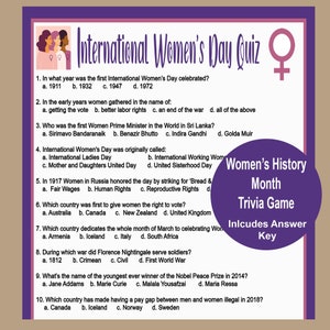 International Women's Day Trivia Women's (Download Now) - Etsy