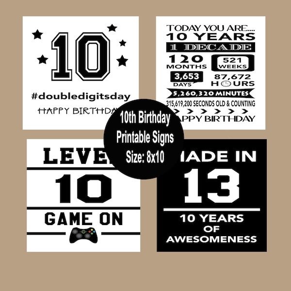Double Digit Birthday Poster - Etsy