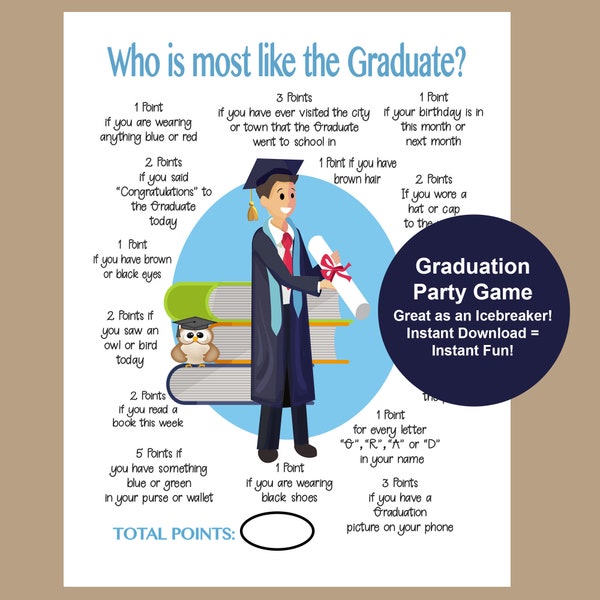 Graduation Games, 2023 High School Grad Game, Graduation Printable, 2023 University Graduation Game Printable, Instant Download