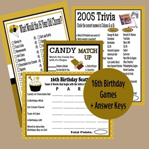 Sweet 16 Games 16th Birthday Games Sweet 16 And Fabulous Etsy