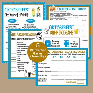 Oktoberfest Games, Oktoberfest Party Games for Home, Oktoberfest Trivia, Beer Trivia, Oktoberfest for Seniors, Oktoberfest Printables image 1