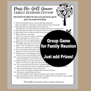 Family Reunion Games, Family Reunion Party, Pass the Gift Game, Pass the Present Game, Pass the Parcel Game, Trivia Games, Instant Download