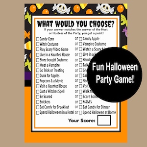 Halloween Game for Kids, Halloween Game for Tweens, Halloween Choose Game, School Activity, Fun Halloween Game for Children, Printable