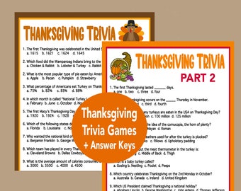 Thanksgiving Games 2023, Fun Thanksgiving Trivia Games, Friendsgiving Party Games, Thanksgiving Printable Activities, Instant Download