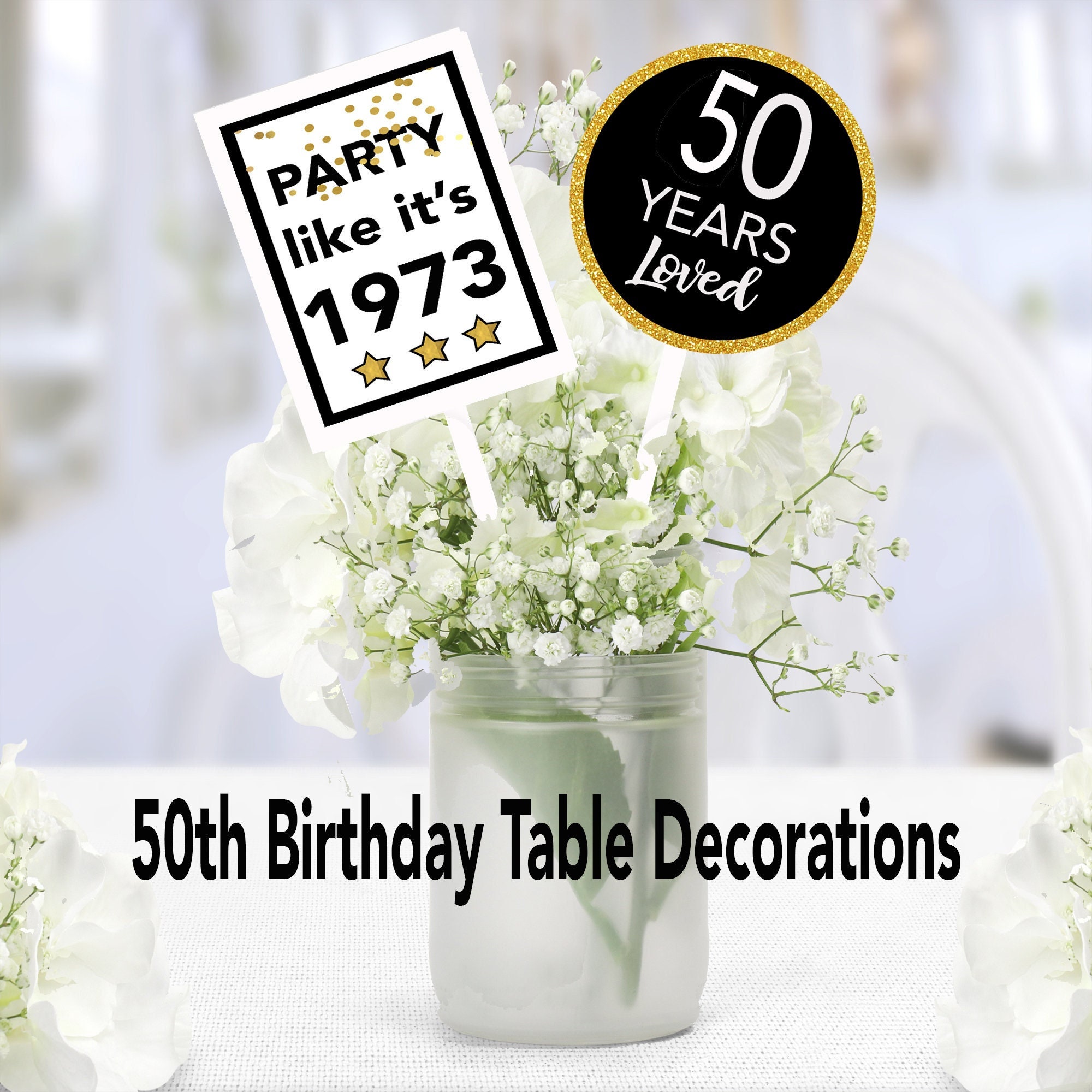 50th Birthday Table Decorations 50 Birthday Party Decor 1973 - Etsy