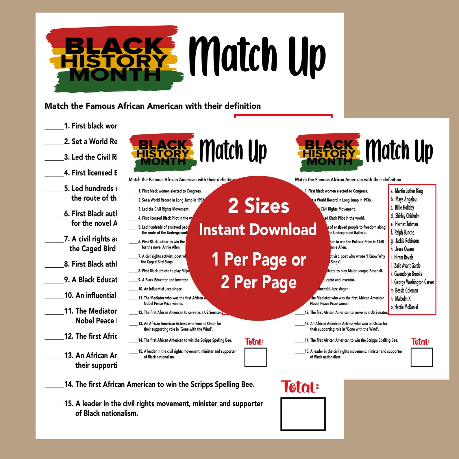 Black History Month Trivia Game, Black History Month Quiz, African