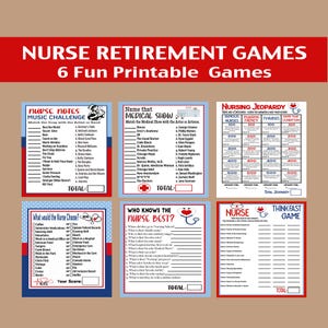 Nurse Trivia Games, Nurse Graduation Games, Nurse Appreciation Week Games, Nurse Retirement Games, Nurse Party Games, Instant Download