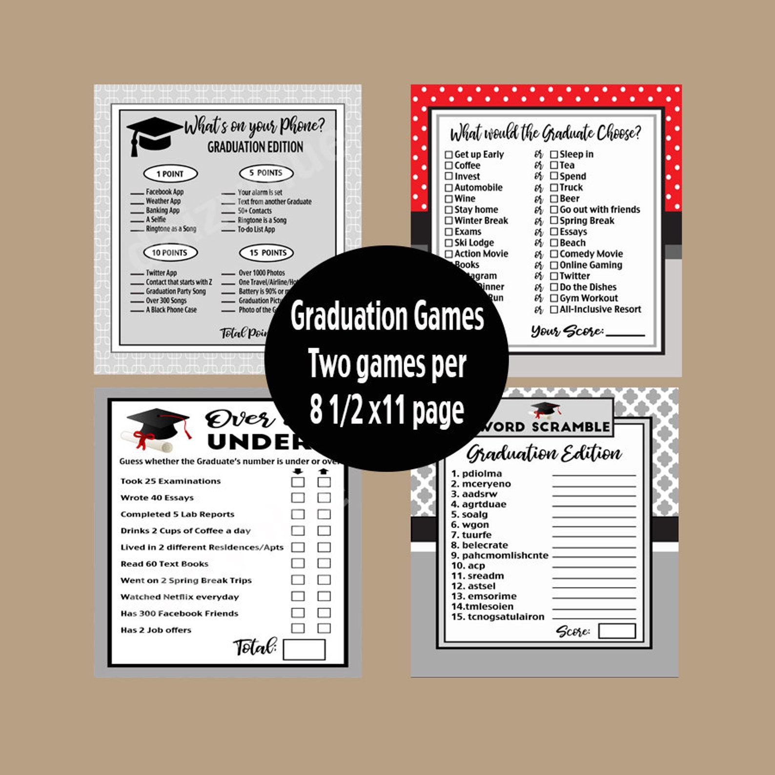 Graduation Trivia Games, Graduation Party, Graduation Prints ...
