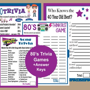 1980s Birthday Games, 1980s Party Trivia, 80s Music Trivia, 80s Quiz ...
