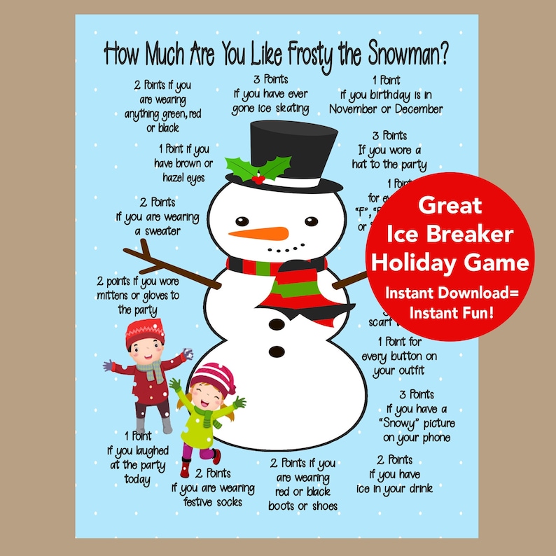 Christmas Game Printable 2020 Holiday Games Winter Holiday | Etsy
