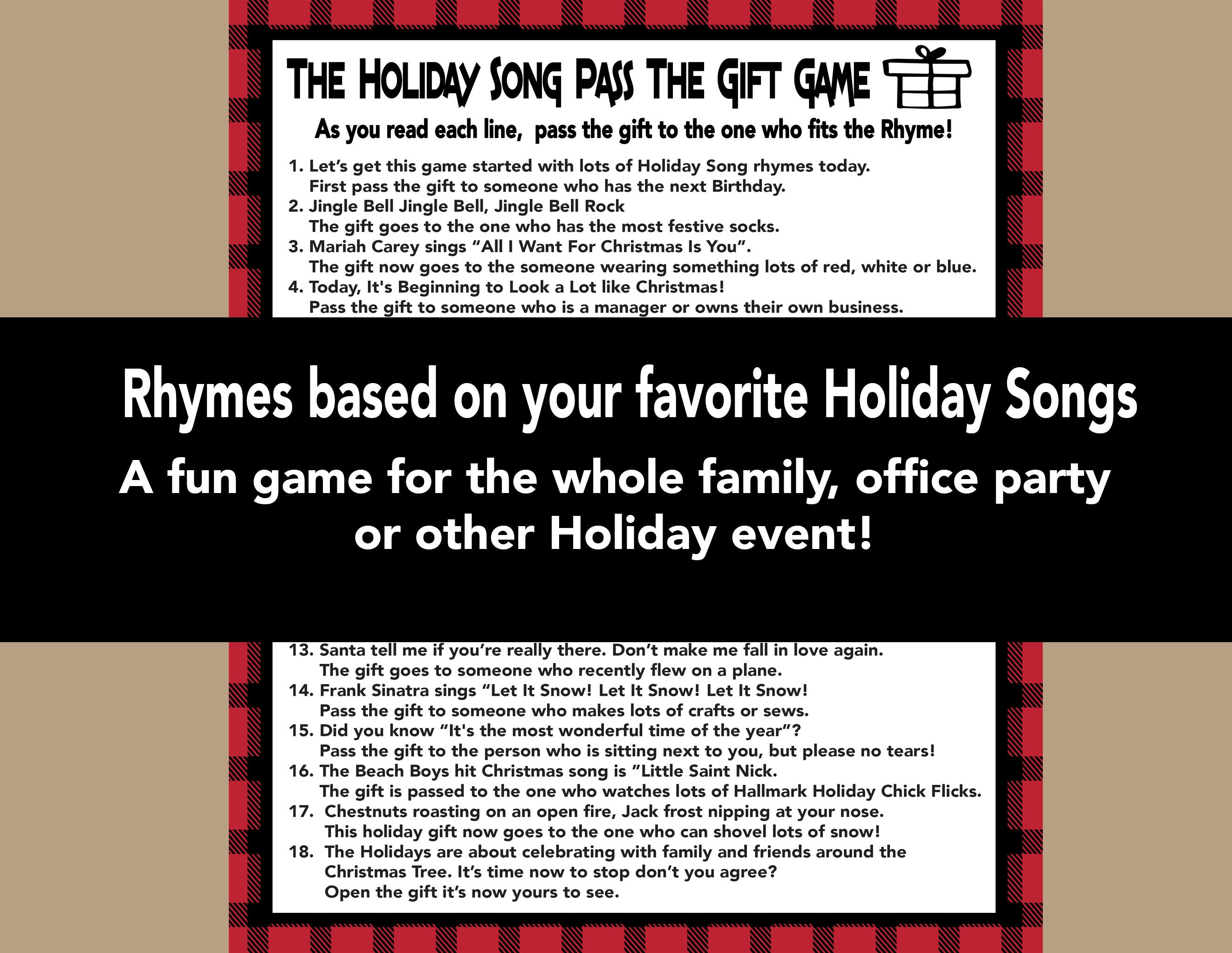 Pass the Present Game Christmas Pass the Gift Game Pass the - Etsy