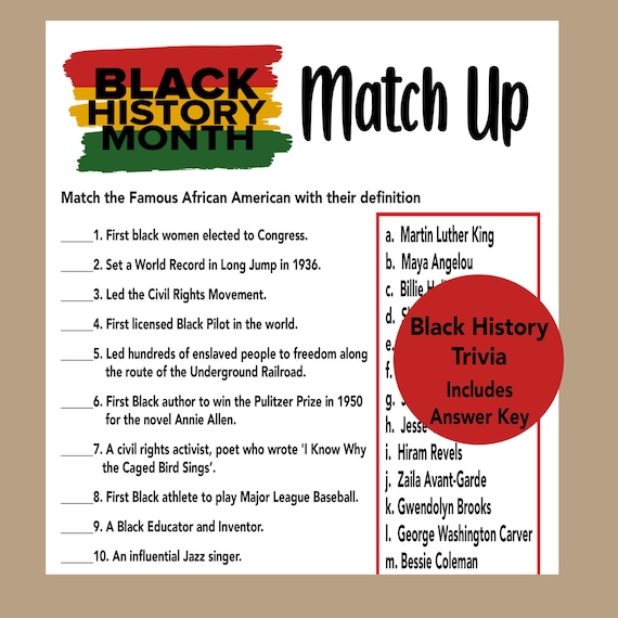 Tháng lễ Kỷ niệm Nhân Quyền Mỹ là một dịp để vinh danh những người da đen đã đóng góp cho sự phát triển của nước Mỹ. Hãy khám phá Black History Month trivia game để test kiến thức và đón nhận thông điệp về sự đa dạng và bình đẳng.