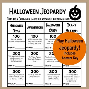 Halloween-Trivia-Spiel, Halloween-Gefahrspiel, Halloween-Aktivitäten für Erwachsene und Kinder, Senioren-Spiel für Halloween, Halloween-Teen-Spiel