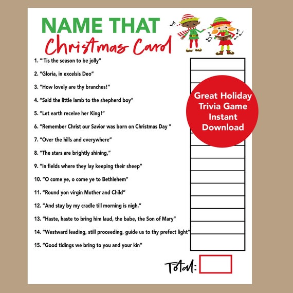 Christmas Song Trivia Christmas Carol Trivia Game 2022 - Etsy Finland