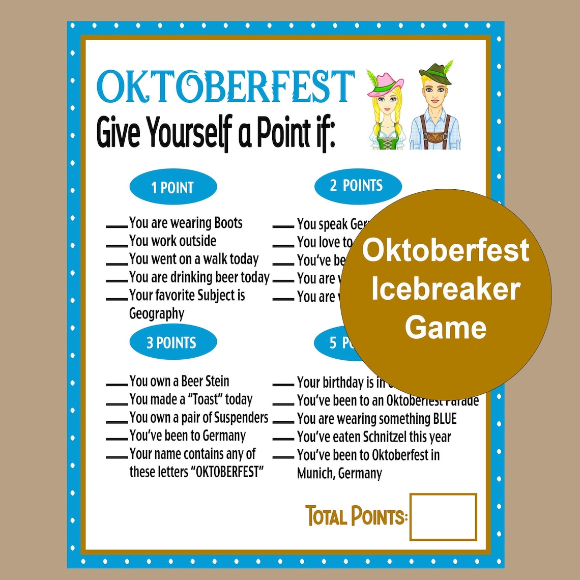 Oktoberfest Icebreaker Game Fun Oktoberfest Game Oktoberfest Etsy