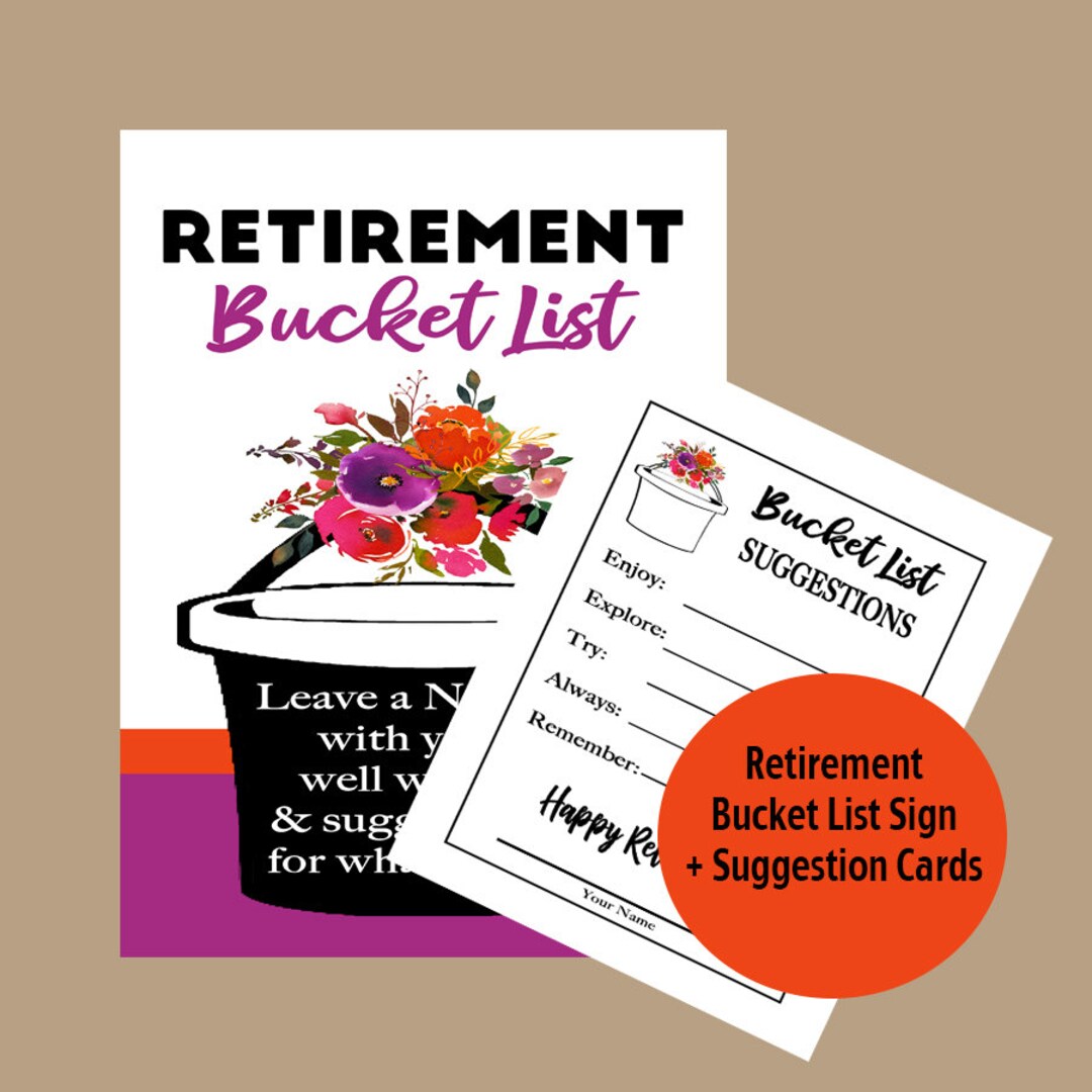 Retirement Bucket List Sign, Retirement Wishes Sign,fall Retirement