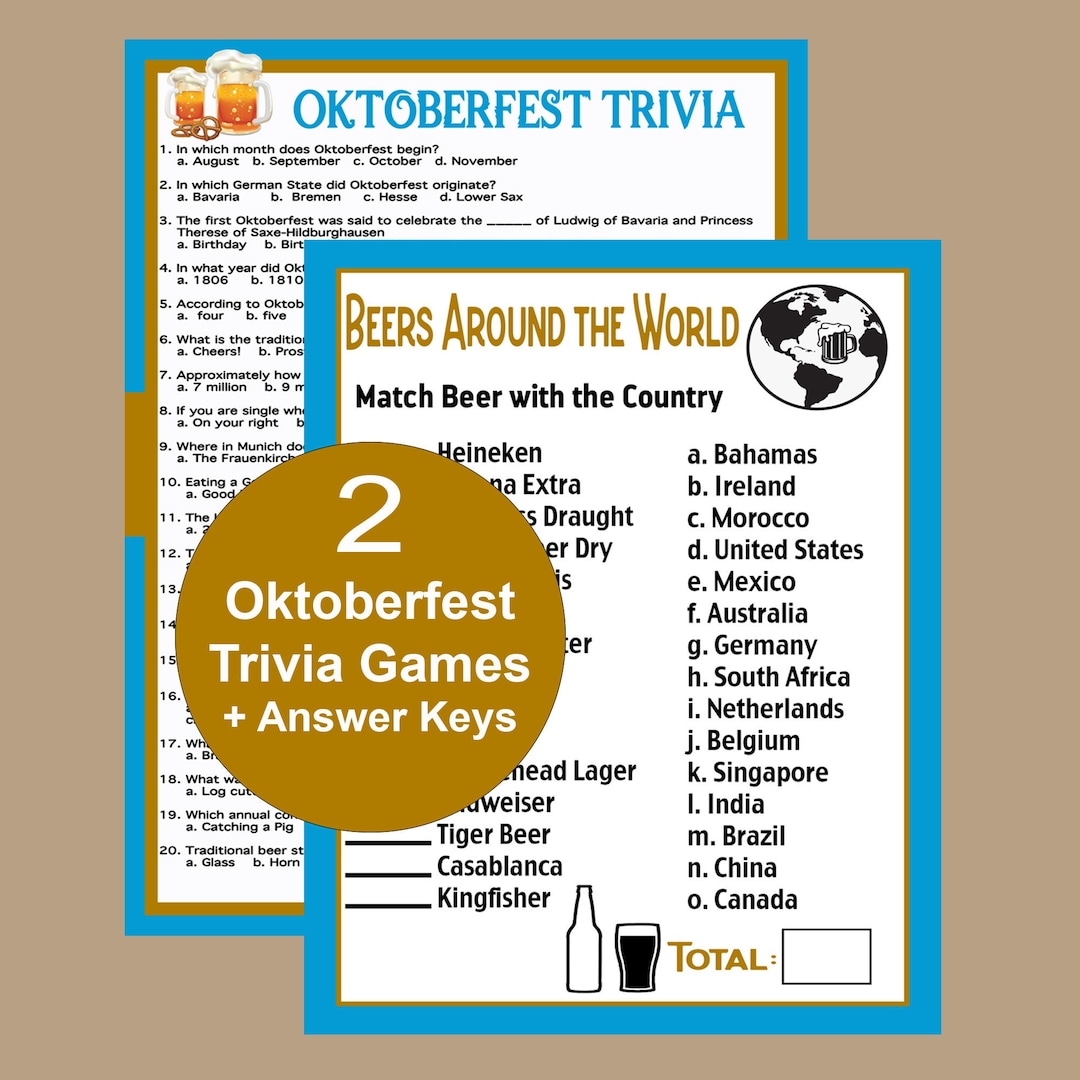 Oktoberfest Trivia Games, Beers Around the World Trivia, Oktoberfest