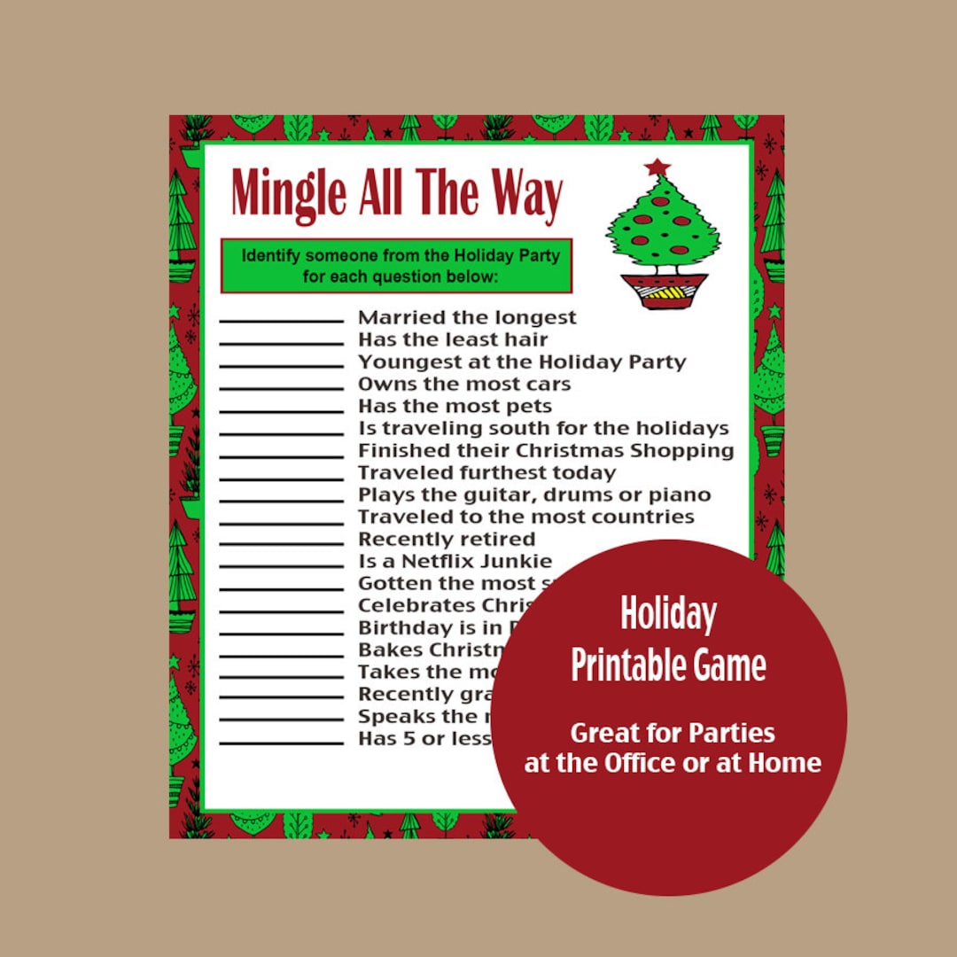 Holiday Game, Office Holiday Game, Adult Holiday Game, Christmas Game ...