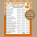Thanksgiving Trivia Game, Think Fast Game, Thanksgiving Printable Games, Fun Friendsgiving Game, Zoom Game, Family Game, Instant Download 