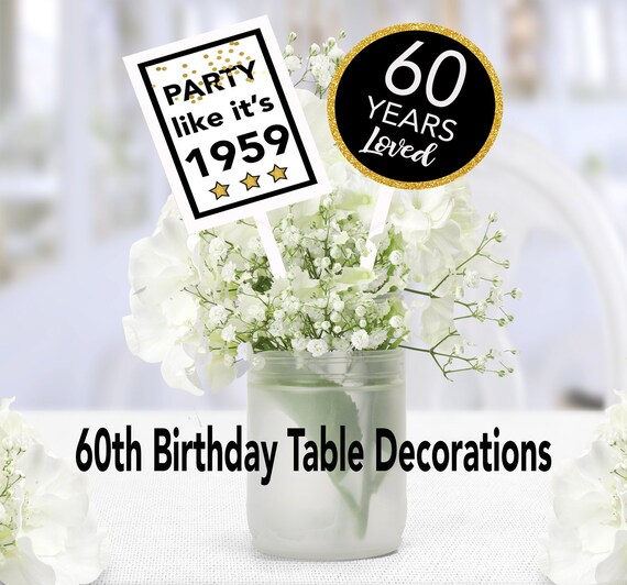 60th Birthday Table Decorations 60 Birthday Party Decor 1959 Etsy