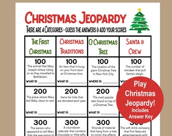 Christmas Trivia Game, Christmas Jeopardy, Christmas Seniors Game, Christmas School Game, Icebreaker, Fun Christmas Work Game