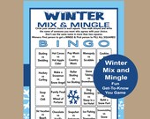 Winter Icebreaker Bingo, Mix and Mingle Icebreaker, Large Group Game, Winter-Theme Human Bingo, Winter Find the Guest Game