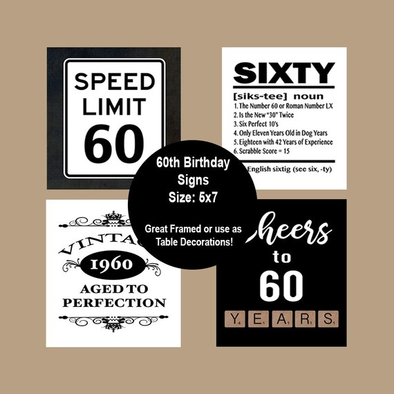 60th Birthday Party Decorations 60th Birthday Decor 60th Etsy
