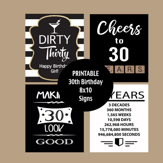 Nieuw 30e verjaardag partij tekenen Cheers aan 30 jaar Dirty | Etsy XR-22