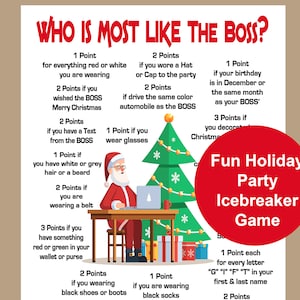 Office Party Game,  Holiday Work Party Games, Office Christmas Party Game, Office Holiday Trivia Game, Like A Boss Game