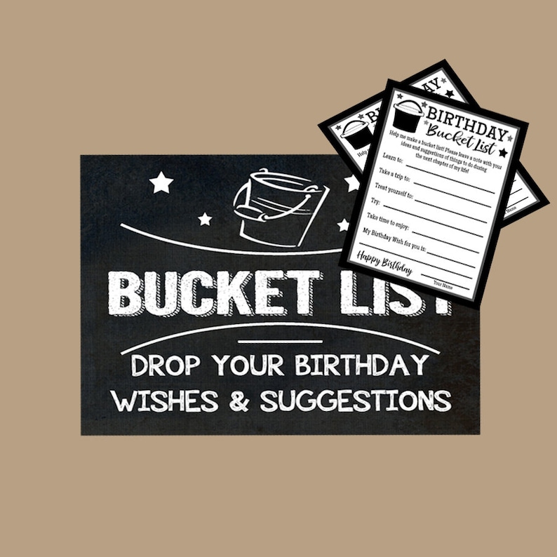 Bucket List Suggestions Birthday To Do List Birthday Party Etsy