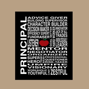 Principal Gift, Principal Printable, Principal End of Year Gift, Principal Poster, Principal Print, Principal Subway Art, Instant Download