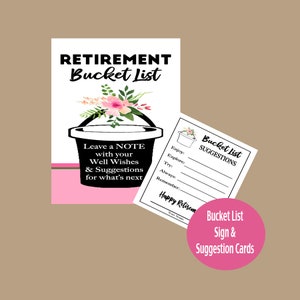 Pensioen Bucket List teken, pensioen Party Decorations, pensioen wensen teken, pensioen wat is het volgende teken, bucketlist suggesties,