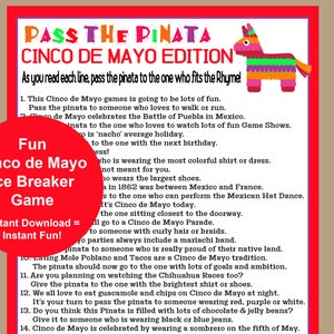Cinco de Mayo Game, Cinco de Mayo Kids Game, Pass the Pinata Game, Pass the Present Game, Fun Kids, Teens, Seniors Cinco de Mayo Game