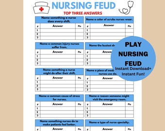 Jeu d'appréciation des infirmières, jeu querelle d'infirmières, jeu-questionnaire sur les infirmières, jeu de remise des diplômes d'infirmières, jeu de querelles de famille sur la retraite d'infirmières, jeu de la semaine des infirmières